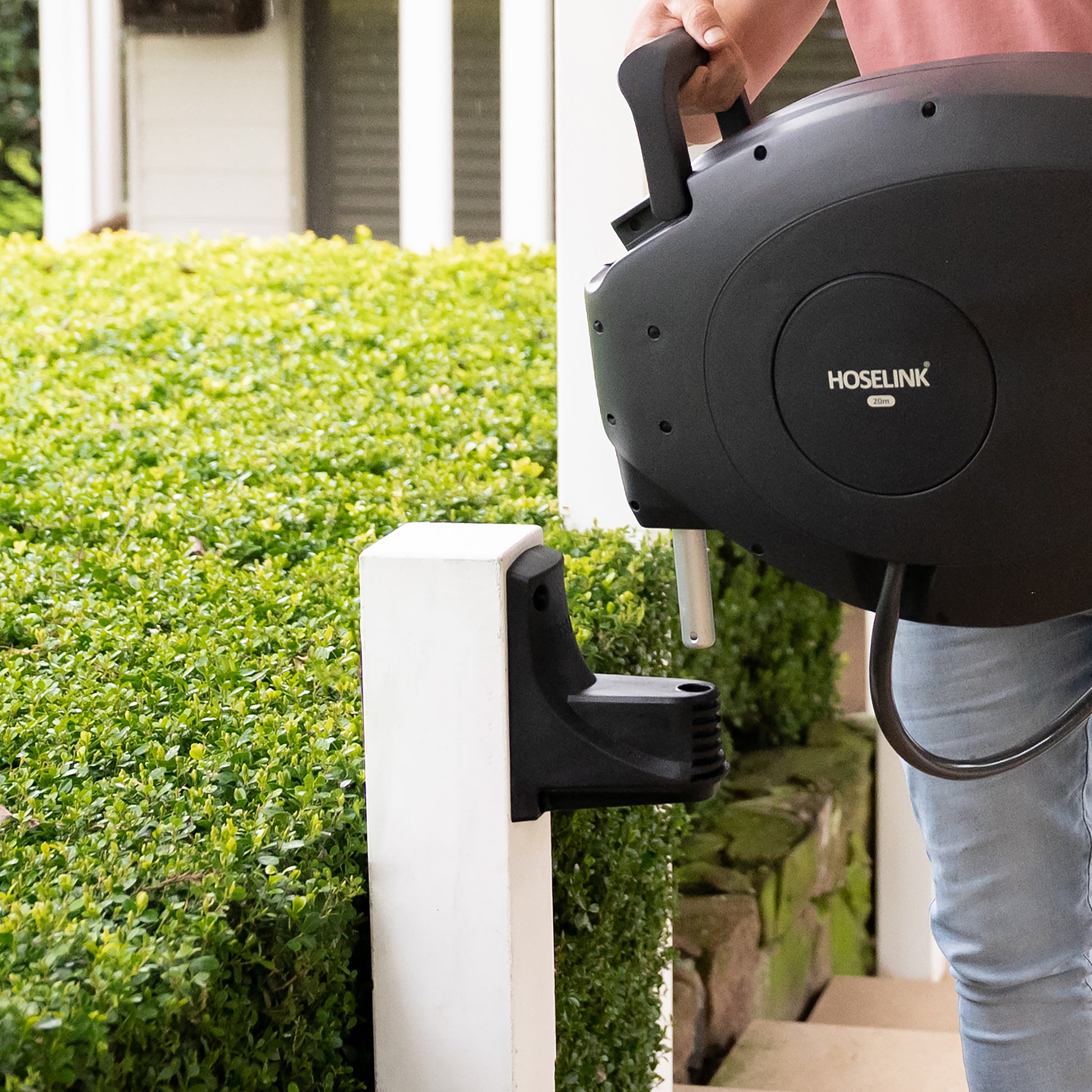 Hoselink USA, The #hoselink Retractable Hose Reel makes enjoying the garden  easier! The 'stop-anywhere' locking mechanism means there is no need to  pul